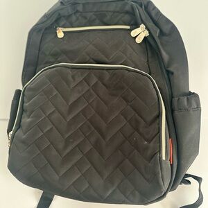 Black Quilted Baby Backpack